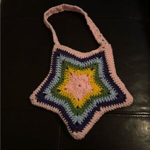 Colorful Star-Shaped Crochet Bag